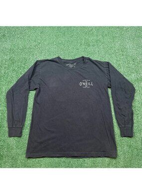 O'Neill Graphic T Shirt Men's Size M Black Long Sleeve Crew Neck